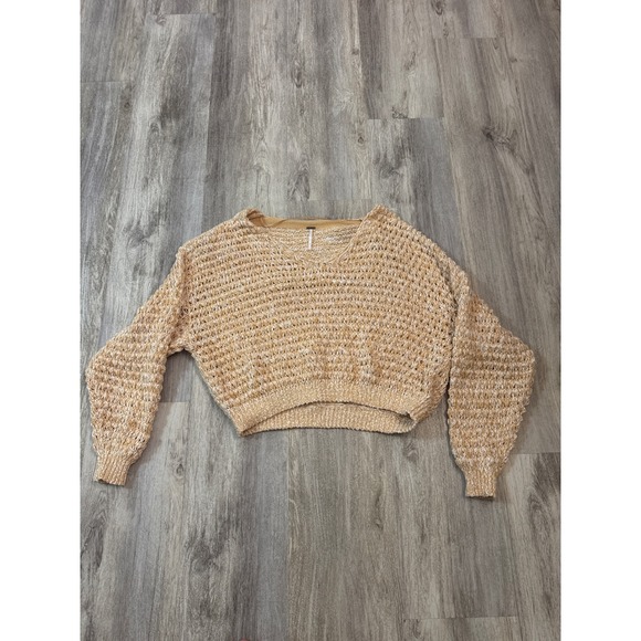 Free People Coconut V-neck sweater in Sandy Combo Size Medium - Picture 2 of 6